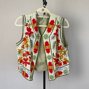 Floral Embroidered Vest